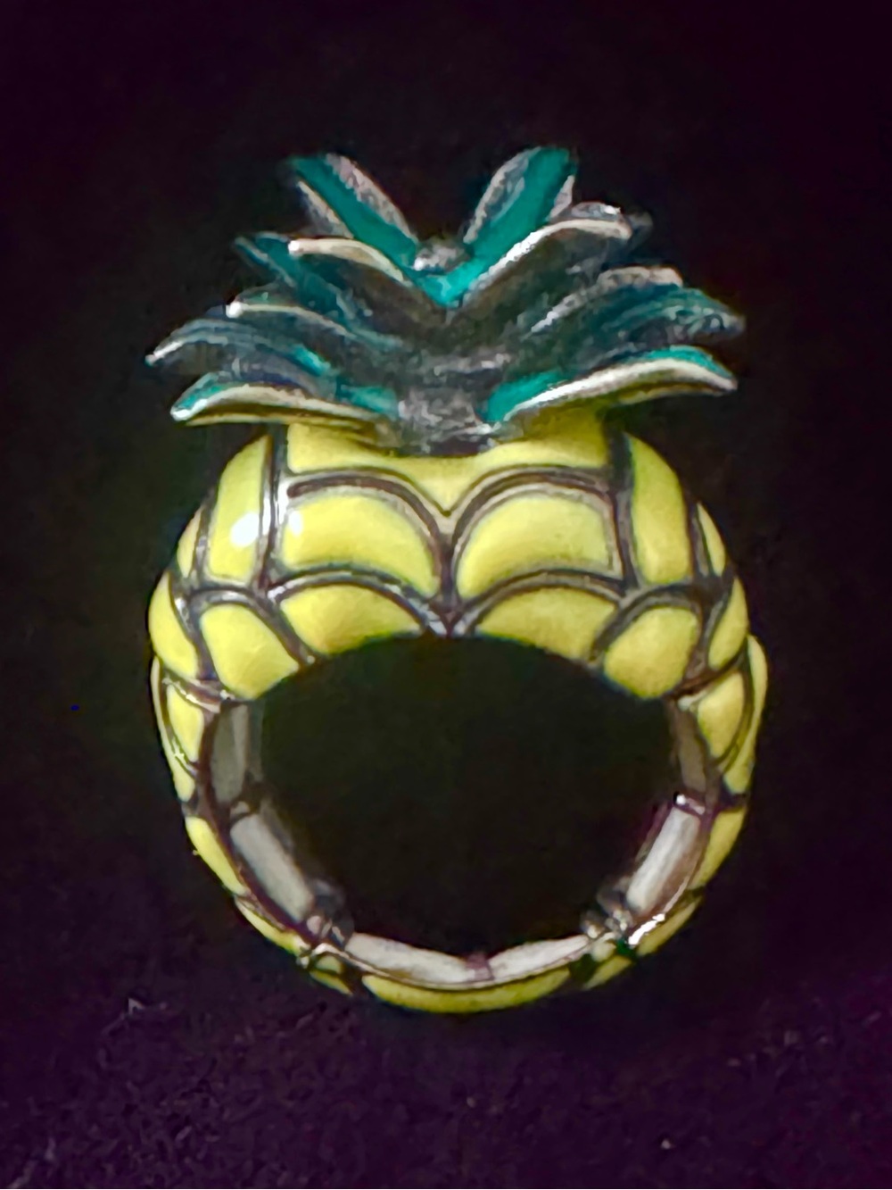 Pineapple Enamel Statement Ring o/s
